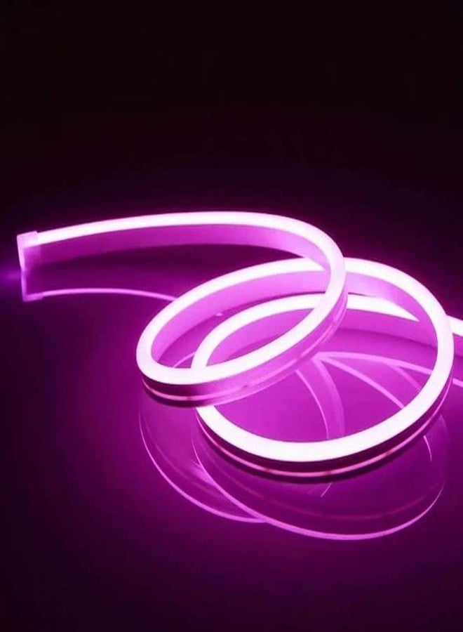 Gesto 16.4Feet Long with 12V Adaptor LED Strip Neon Rope Lights,Flat Silicone Neon Rope Light Flexible Cuttable String, IP65 Waterproof LED Strips for Indoor Outdoor Decoration(Purple) - Image 3